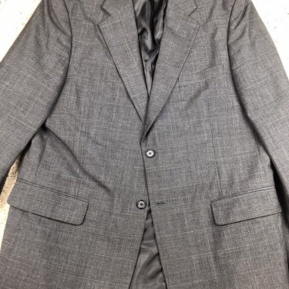 Bryant Park Roberts Men’s Shop Gray Wool Polyester Suit 44 Large 84126 Lined - Picture 1 of 7